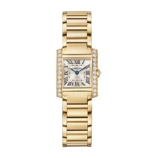 1:1 super namaak horloges Cartier Tank Française Watch Small Model Quartz Movement Yellow Gold Diamonds Yellow Gold WJTA0039