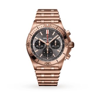 1:15 super kloon horloges Breitling Chronomat B01 42 18k Red Gold Watch 18ct Rose Gold RB0134101B1R1