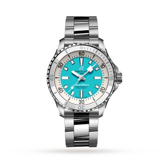 1:15 super namaak horloges Breitling Superocean Automatic 36 Stainless Steel Turquoise Watch Stainless Steel A17377211C1A1