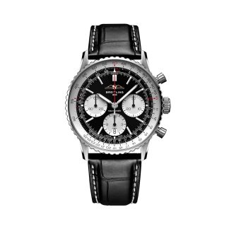 1:25 super replica horloges Breitling Navitimer B01 Chronograph 41mm Mens Watch Black Alligator AB0139211B1P1