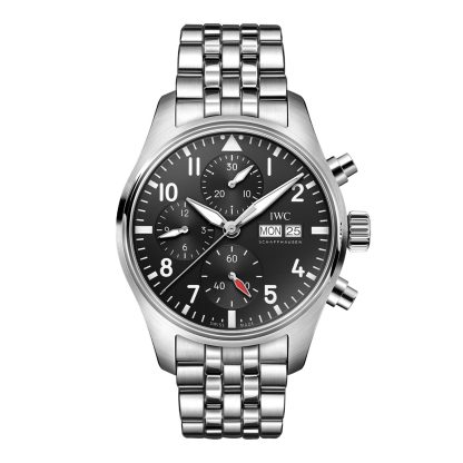 1:26 super kloon horloges IWC Pilot Chronograph 41mm Mens Watch Black Stainless Steel IW388113