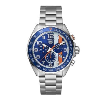 1:41 super replica horloges TAG Heuer Formula 1 Chronograph X Gulf 43mm Mens Watch Stainless Steel CAZ101AT.BA0842