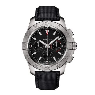 1:43 super kloon horloges Breitling Avenger Chronograph B01 44mm Mens Watch Black Leather Calfskin AB0147101B1X1