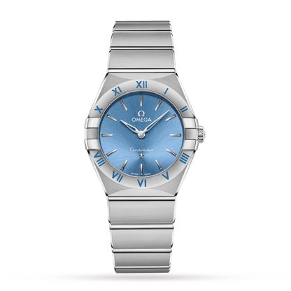 1:5 super replica horloges Omega Constellation Co-Axial 28mm Ladies Watch Blue Stainless Steel O13110286003001