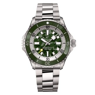 1:50 super replica horloges Breitling Superocean Automatic Super Diver 46mm Mens Watch Green Stainless Steel E10379D31L1E1