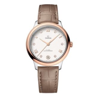 Beste Zwitserse replica sites Omega De Ville Prestige 34mm Ladies Watch Silver Calfskin O43423342052001