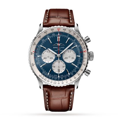 Beste replica horloges UK Breitling Navitimer B01 Chronograph 46 Stainless Steel Watch Alligator AB0137211C1P1