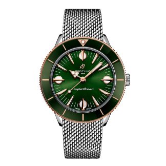 Beste replica horloges UK Breitling Superocean Heritage 57 Highlands Capsule 38mm Mens Watch Green 2 Straps Stainless Steel U10340361L1A1