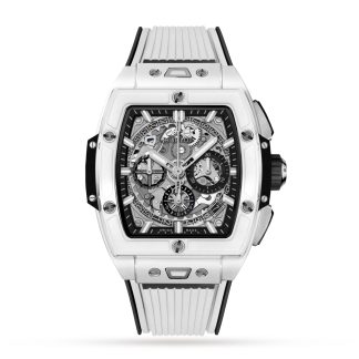 Beste replica horloges UK Hublot Spirit Of Big Bang White Ceramic 42mm Mens Watch Rubber 642.HX.0170.RX