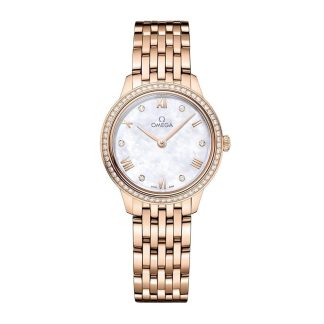 Beste replica horloges UK Omega De Ville Prestige 27.5mm Ladies Watch Mother Of Pearl 18ct Rose Gold O43455286055001