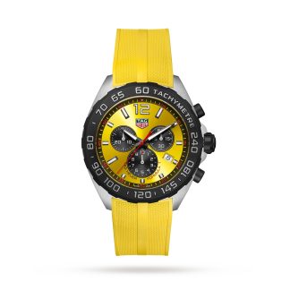 Beste replica horloges UK TAG Heuer Formula 1 Chronograph 43mm Mens Watch Yellow Rubber CAZ101AM.FT8054