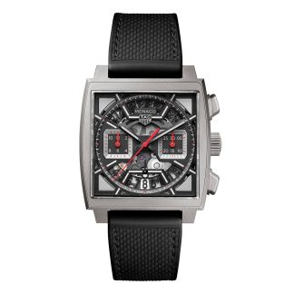 Beste replica horloges UK TAG Heuer Monaco Chronograph 39mm Mens Watch Titanium Black Rubber and Leather CBL2183.FT6236