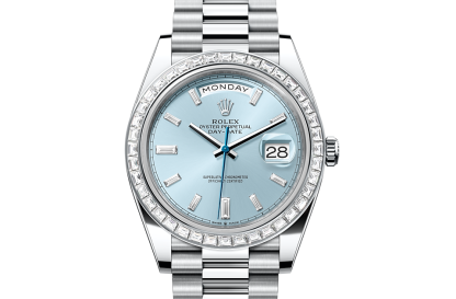 Hoogwaardige ontwerper Rolex Day-Date 40 platina en diamanten M228396TBR-0002