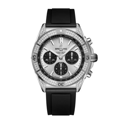 Mannen swiss replica horloges Breitling Chronomat B01 42mm Mens Watch Silver Rubber AB0134721G1S1