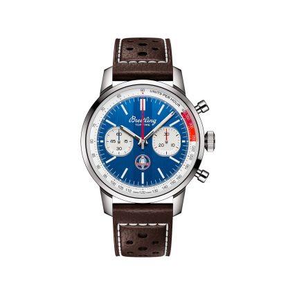 Mannen swiss replica horloges Breitling Top Time B01 Classic Cars Shelby Cobra 41mm Mens Watch Calfskin AB01763A1C1X1