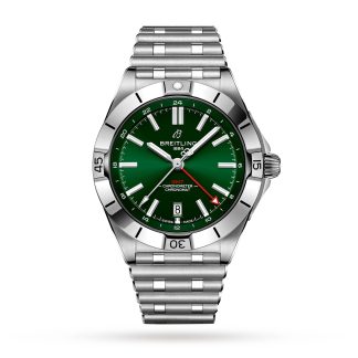 Prijs van Zwitserse replica horloges Breitling Chronomat Automatic GMT 40 Green Dial Watch Stainless Steel A32398101L1A1