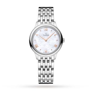 Prijs van Zwitserse replica horloges Omega De Ville Prestige Quartz 27.5mm Ladies Watch White Stainless Steel O43410286005001