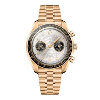 Prijs van Zwitserse replica horloges Omega Speedmaster Chronoscope Paris 2024 Olympics 43mm Mens Watch Moonshine Gold 18ct Yellow Gold O52260435102001