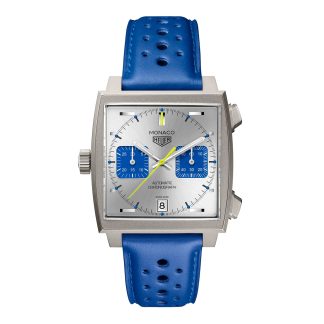 Prijs van Zwitserse replica horloges TAG Heuer Monaco Chronograph Racing Blue Limited Edition 39mm Mens Watch Silver Calfskin CAW218C.FC6548