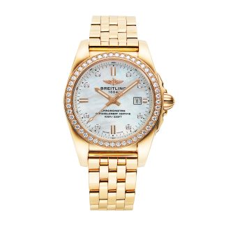 Replica horloges vs echt Breitling Galactic 18ct Rose Gold Quartz Ladies Watch 18ct Rose Gold H7234853/A792