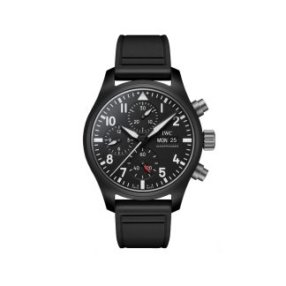 Replica horloges vs echt IWC Pilot Chronograph Top Gun 41mm Mens Watch Rubber IW389401