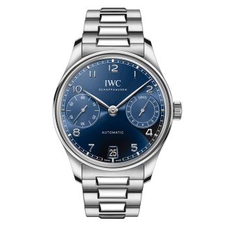 Replica horloges vs echt IWC Portugieser Automatic 42 Blue Stainless Steel IW501704