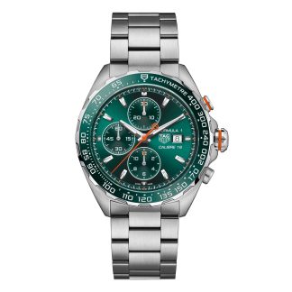 Replica horloges vs echt TAG Heuer Formula 1 Chronograph 44mm Mens Watch Green Stainless Steel CAZ201H.BA0876