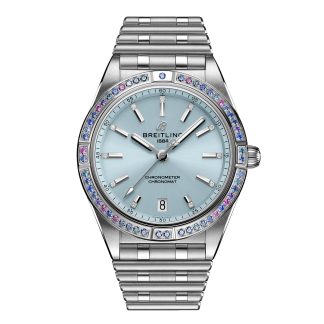 Replica pols Breitling Chronomat Automatic 36 South Sea Ice Blue Stainless Steel Bracelet Ladies Watch Stainless Steel G10380611C1G1