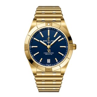 Replica pols Breitling Chronomat Automatic 36mm Victoria Beckham Limited Edition Ladies Watch Midnight Blue Yellow Gold 18ct Yellow Gold K103801A1C1K1