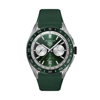 Replica pols TAG Heuer Connected 45mm Mens Watch Green Rubber SBR8A14.BT6317