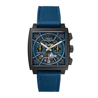 Replica pols TAG Heuer Monaco Skeleton 39mm Mens Watch Blue Leather & Rubber CBL2188.FT6261