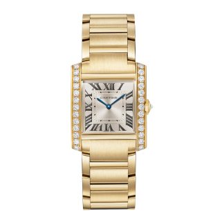 Vrouwen swiss replica horloges Cartier Tank Française Watch Medium Model Quartz Movement Yellow Gold Diamonds Yellow Gold WJTA0040