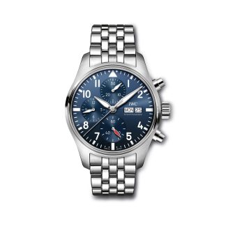 Vrouwen swiss replica horloges IWC Pilots Chronograph 41mm Mens Watch Stainless Steel IW388102