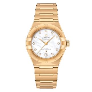 Vrouwen swiss replica horloges Omega Constellation 29mm Yellow Gold On Yellow Gold 18ct Yellow Gold O13150292055002