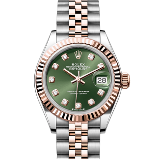 Vrouwen swiss replica horloges Rolex Lady-Datejust Oesterstaal en Everose goud M279171-0007