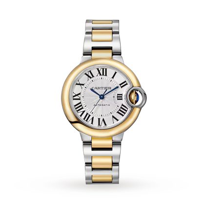 Zwitserse replica horloges goedkoop Cartier Ballon Bleu De Cartier Watch 33mm Automatic Winding Steel Case Stainless Steel & Yellow Gold W2BB0037