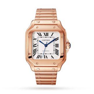 Zwitserse replica horloges goedkoop Cartier Santos De Cartier Watch Medium Model Mechanical Movement With Automatic Winding Rose Gold WGSA0031