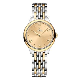 Zwitserse replica horloges goedkoop Omega De Ville Prestige 27.5mm Ladies Watch Yellow Gold Stainless Steel & 18ct Yellow Gold O43420286008001