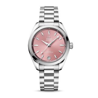 Zwitserse replica horloges goedkoop Omega Seamaster Aqua Terra 150m Co-Axial Master Chronometer 34mm Ladies Watch Pink Stainless Steel O22010342010003