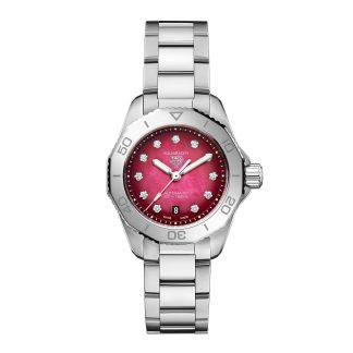 Zwitserse replica horloges goedkoop TAG Heuer Aquaracer Professional 200 Date 30mm Ladies Watch Red Stainless Steel WBP2414.BA0622