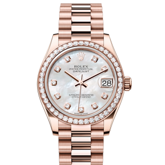 Zwitserse replica horloges prijs Rolex Datejust 31 Everose goud en diamanten M278285RBR-0005