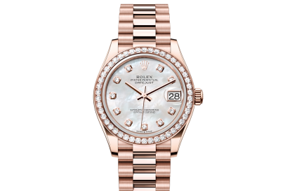 Zwitserse replica horloges prijs Rolex Datejust 31 Everose goud en diamanten M278285RBR-0005