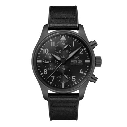 designer kopen IWC Pilots Chronograph Top Gun Ceratanium 41mm Mens Watch Black Rubber IW388106