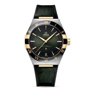 designer kopen Omega Constellation Co-Axial Master Chronometer 41mm Mens Watch Green Leather O13123412110001