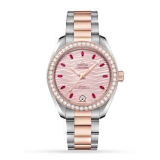 designer kopen Omega Seamaster Aqua Terra 150M Co-Axial Master Chronometer 34mm Ladies Watch Stainless Steel & 18ct Rose Gold O22025342060001