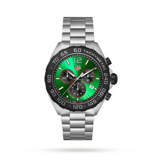 designer kopen TAG Heuer Formula 1 Quartz Chronograph 200M 43mm Mens Watch Green Stainless Steel CAZ101AP.BA0842