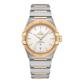 goedkope luxe Omega Constellation 39mm Ladies Watch White Stainless Steel & 18ct Yellow Gold O13120392002002