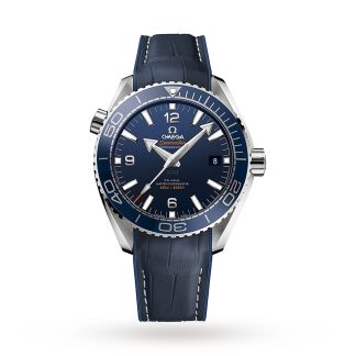 goedkope luxe Omega Seamaster Planet Ocean 600M Mens 43.5mm Automatic Co-Axial Blue Divers Mens Watch Leather O21533442103001