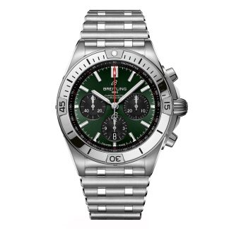 goedkope ontwerper Breitling Chronomat B01 Chronograph 42mm Mens Watch Green Stainless Steel AB0134101L2A1