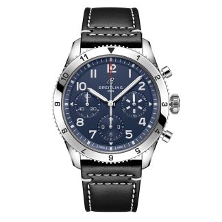 goedkope ontwerper Breitling Classic AVI Chronograph 42 Tribute to Vought F4U Corsair Leather Strap Watch Calfskin A233801A1C1X1